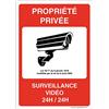 Aua Signaletique Cartello Stradale con Angoli Arrotondati Private Property 24H/24H Videosorveglianza Alluminio Dibond, 150 X 210 Mm
