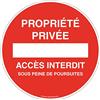 Aua Signaletique Cartello Stradale Accesso Alla Proprietà Privata Proibito Sotto Pena di Accusa Dibond in Alluminio, Diametro 300 Mm