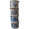 Offerta 4 Rotoli Nastro in Organza azzurro, decoro fiocco di neve, nuovi