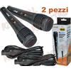 r2digital 2x MICROFONO PER KARAOKE A FILO PALMARE DINAMICO CON INTERRUTTORE VOCALE SUONO