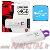 r2digital PENDRIVE DTIG4 KINGSTON 64 GB USB 3.0 PENNA ALTA VELOCITA ARCHIVIO DATI COMPUTER