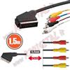 r2digital CAVO SCART ad SVHS 1,5Mt 21PIN 4 RCA AUDIO VIDEO RGB ADATTATORE CONVERTITORE