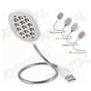 r2digital LAMPADA USB LIGHT 13 LED per PC NETBOOK NOTEBOOK TABLET o POWERBANK FLESSIBILE