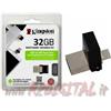 r2digital PENDRIVE DTMICRODUO KINGSTON 64 GB USB 3.0 PENNA TABLET SMARTPHONE ADATTATORE