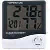 r2digital Termometro Lcd Multifunzione OROLOGIO IGROMETRO UMIDITA TEMPERATURA DA PARETE