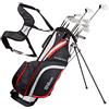 Wilson Set, Amazon Exclusive, Completo per Principianti, 10 Mazze da Golf più Lunghe (1 Pollice in più) con Sacca, Uomini (Mano Destra) Stretch XL, Nero/Grigio/Rosso, WGG157549