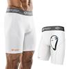 Shock Doctor, Pantaloncini di compressione con sospensorio Bioflex per Ragazzi, Bianco (Weiß), S