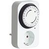 VEMER VE027900 TWINPLUG-D SCHUKO: Timer Meccanico Giornaliero, Presa Elettrica, Spina Schuko, Programmatore per controllo Luci, TV, Radio e Piccoli Elettrodomestici, Bianco