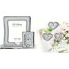 DE SANTIS ARGENTERIE SET CORNICE Cm.20x25+OROLOGIO Cm.9x13 in ARGENTO 925 Made Italy NOZZE 25° 424/20