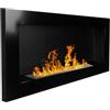 homeartarredo Camino bioetanolo biocamino da parete nero lucido 900x400 mm senza vetro