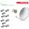 EMMEESSE ANTENNA PARABOLA SATELLITARE DVBS 80CM CON LNB EMMEESSE OMAGGIO 10 CONNETTORI F