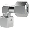 RIEGLER Raccordo angolare regolabile, cono di tenuta, girevole a 360°, dado M16 x 1,5 i., tubo esterno Ø 8 mm, PN max. 630 bar, acciaio