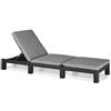 keter Lettino Con Cuscini Reclinabile In Rattan 195x65xH22 Cm Grigio Antracite Daytona