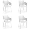 Keter Sedie Da Esterno In Resina Design Moderno Con Braccioli Elisa Keter Bianche 4 Pz