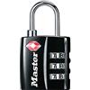 Master Lock 4680EURDBLK Lucchetto per bagagli approvato dalla TSA con combinazione, Nero, 5.5 x 3 x 2.6 cm