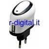 r2digital ALIMENTATORE USB CARICABATTERIE CASA RETE 220 IPHONE IPOD ADATTATORE RICARICA