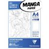 Clairefontaine 94037C - Blocco incollato Manga Storyboard 100 fogli con griglia semplice 21x29.7 cm 55g