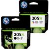 HP 2 CARTUCCE HP 305XL 1 BK + 1 TRICOLOR ORIGINALI 3YM62AE + 3YM63AE