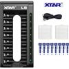 XTAR 8 batterie litio AA 1,5v ricaricabili pile stilo 3300mWh + caricabatterie XTAR