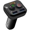 PNI Modulatore FM PNI Valentine F250 Bluetooth 5.0, lettore MP3, trasmettitore FM, slot micro SD, doppia porta USB, dispositivi mobili a ricarica rapida, pulsante super bass