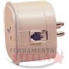 SPINA PRESA TELEFONICA TELEFONO MULTIPRESA ADATTATORE PLUG INTERNET RJ11 3 POLI