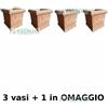 FratelliVagnoni 4 Vaso Vasi quadrato cubo in terracotta cotto toscano fioriera piante fiori