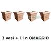 FratelliVagnoni 4 Vaso Vasi quadrato cubo in terracotta cotto toscano fioriera piante fiori
