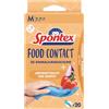 Spontex Food Contact - Guanti monouso in nitrile, per uso alimentare, senza lattice e senza polvere, taglia M, confezione da 20 pezzi
