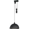 Mondoluce Lampadario a sospensione vintage con peso carrucola nero 1 luce GL0138