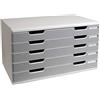 Exacompta - Cod. 322041D - MODULO A3 - Cassettiera a 5 cassetti chiusi per documenti A3+ - Dimensioni esterne: P 35X L 57,6 x H 32cm - Grigio