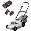 IKRA tosaerba a batteria ICM 2/2037 incl. 2 batterie 20V 2,0Ah e doppio caricabatterie rapido, larghezza di taglio 37 cm