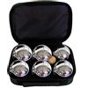 SPORTSIDE - Borsa 6 Bocce da Petanque - Gioco di Abilità e all'Aperto - Gioco di Bocce - Doppia Tripletta - 040051 - Metallo - Acciaio - 22 cm - Articolo Sportivo.