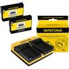 Patona 2x Batteria Patona + caricabatteria USB doppio per Nikon Coolpix S710,S8000