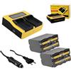 Patona 2x Batteria Patona + caricabatteria rapido DUAL LCD per Sony CCD-TR416,CCD-TR417
