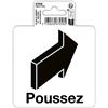 Exacompta - Ref. 67058E - 1 pittogramma adesivo Push - In vinile PVC antiscivolo e resistente ai raggi UV - Dimensioni : 10 x 10 cm Colore : nero su sfondo bianco