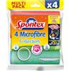 Spontex Microfibre x4, Panni Multiuso Colorati in Microfibra Tessile, 4 pezzi, Microfibra (confezione da 4)