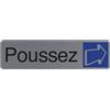Exacompta - Ref. 67155E - 1 cartello adesivo per porta Push - Cartello murale stampato - Su tutti i supporti - Aspetto alluminio spazzolato - Dimensioni : 16,5 x 4,4 cm