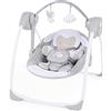 Ingenuity Comfort 2 Go Altalena compatta portatile a 6 velocità con musica, pieghevole, 0-9 mesi (Cuddle Lamb)