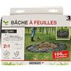 Yoeyang Greengers - Sacchetti per rifiuti da giardino, giardino, telo per raccogliere foglie ø220 cm, telo 2 in 1 per raccolta rifiuti verdi - 1 telo - 3 manici rinforzati, richiudibile, molto pratico - 130
