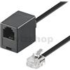 Wizshop Prolunga Telefono Cavo Telefonico da 3 a 15 metri maschio femmina RJ11 6p4c nero
