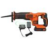 Black + Decker Sega a gattuccio 18 V - 1,5 AH con batteria a litio corsa 22 mm Black + Decker