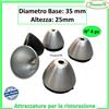 kit n 4 Piedino in Gomma di ricambio per Affettatrice h 25 mm Copertura Metallo