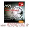 r2digital VENTILATORE DA TAVOLO 15cm METALLO USB VIAGGIO UFFICIO AUTO CAMPER COMPUTER PC