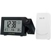 Explore Scientific RPW3008, Orologio a proiezione con ora radiocomandata e previsioni metero, Doppio allarme, Porta USB per ricaricare il telefono, Sensore per temperatura interna incluso, Nero
