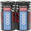 Ansmann Hycell 5035302 Baby C Tipo 3000Mah ad Alta Capacità Utilizzatori Frequenti/Professionisti Fotocamere Digitali Batteria 2Pz
