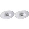 WENKO 2 Ganci Adesivi Wenko Ovali Appendiabiti Bagno Cucina Acciaio Inox Bamboo