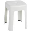 WENKO Sgabello da bagno Alaska - Badhocker. Polipropilene. 37 x 45.5 x 37 cm. Bianco