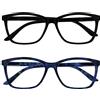 OPULIZE Nero Blu Tartaruga Lettori 2 Pacco Grande Stile Designer Uomo Cerniere Molla Rr51-13T +3,50-58 Gr