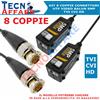 KIT 8 Video Balun Passivi UTP 5MPX Per Telecamere Videosorveglianza AHD CVI TVI