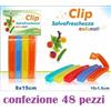 PINZA CLIP CHIUDI Sacchetti Colorati Lunghi Corti Sacchetto Salva